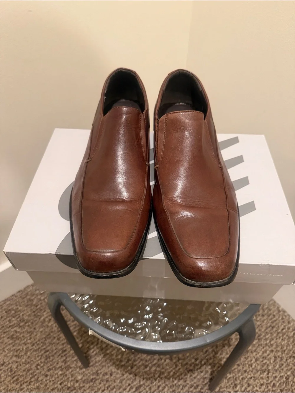 Gordon Rush Brown Leather Slip-On Loafers